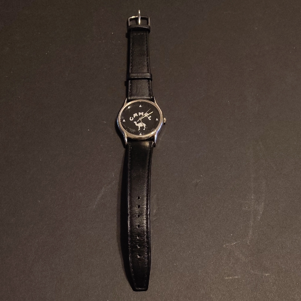 Vintage Camel Watch Black Leather Strap(With Protective Film)